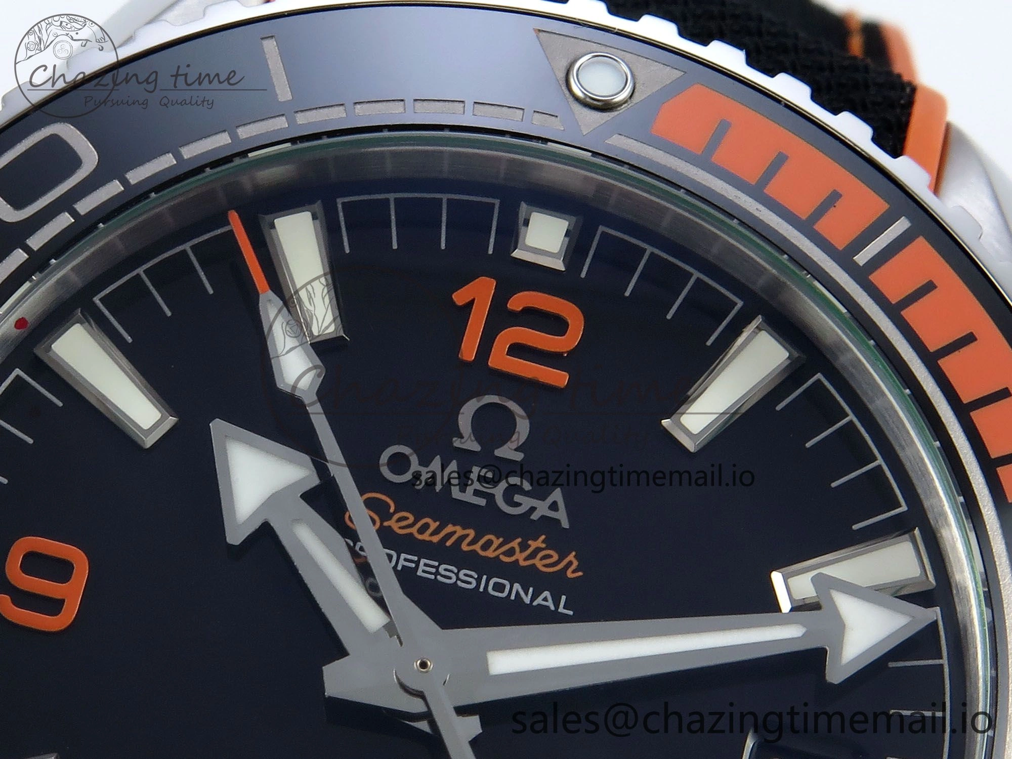 Seamaster Planet Ocean 600M 43.5mm SS SCF 1:1 Best Edition Black orange Bezel Black Dial on Black Rubber Strap A8900 Super Clone