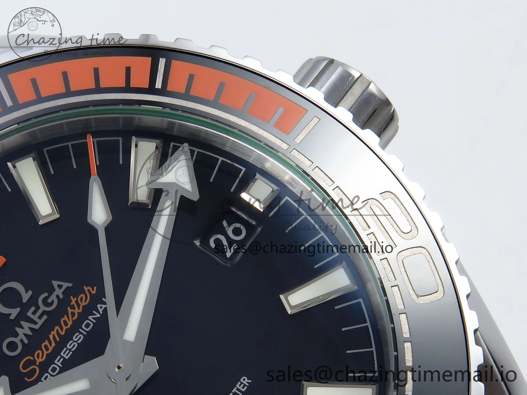 Seamaster Planet Ocean 600M 43.5mm SS SCF 1:1 Best Edition Black orange Bezel Black Dial on Black Rubber Strap A8900 Super Clone