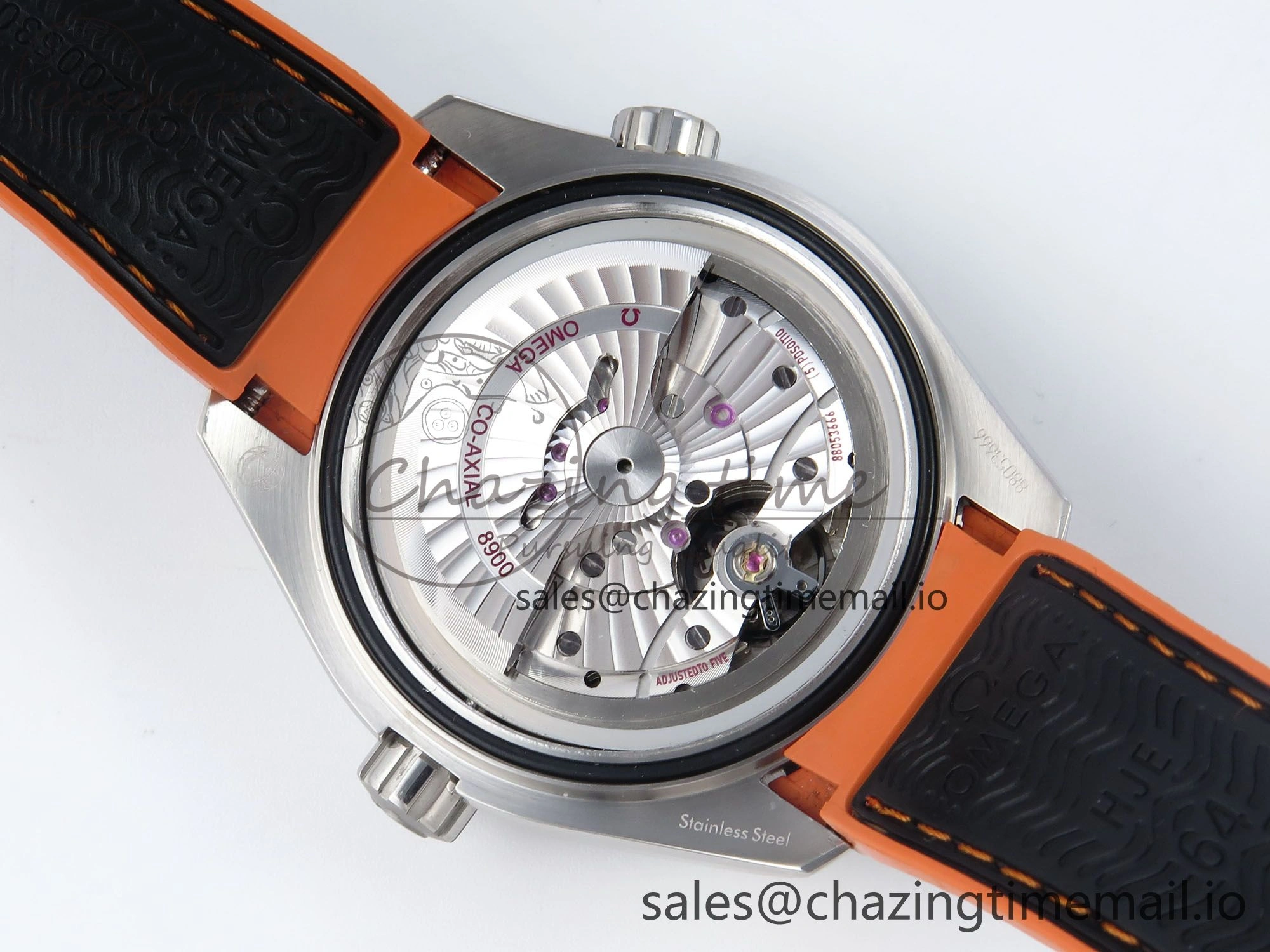 Seamaster Planet Ocean 600M 43.5mm SS SCF 1:1 Best Edition Black orange Bezel Black Dial on Black Rubber Strap A8900 Super Clone