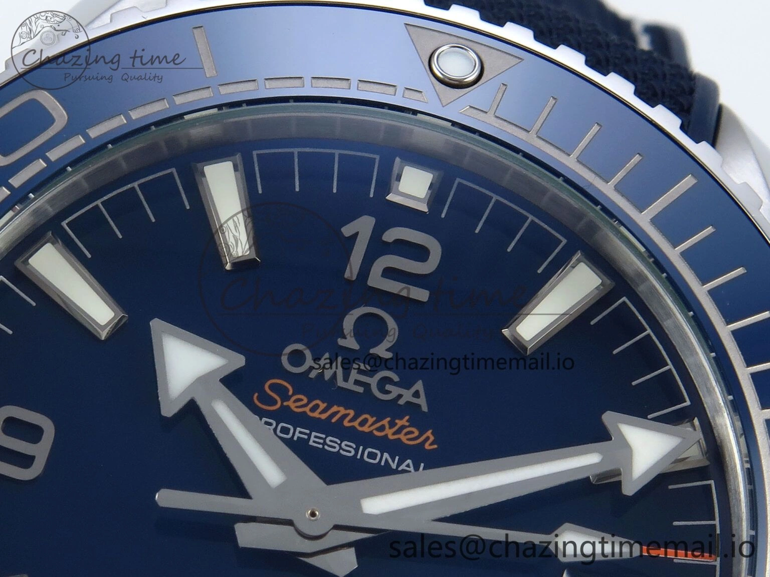 Seamaster Planet Ocean 600M 43.5mm SS SCF 1:1 Best Edition Blue Bezel Blue Dial on Blue Rubber Strap A8900 Super Clone