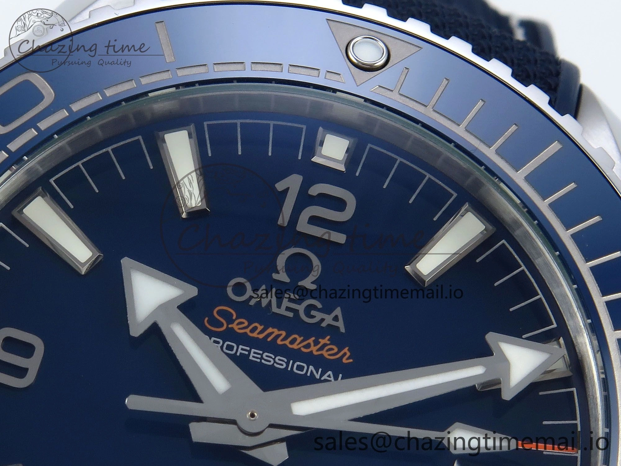 Seamaster Planet Ocean 600M 43.5mm SS SCF 1:1 Best Edition Blue Bezel Blue Dial on Blue Rubber Strap A8900 Super Clone