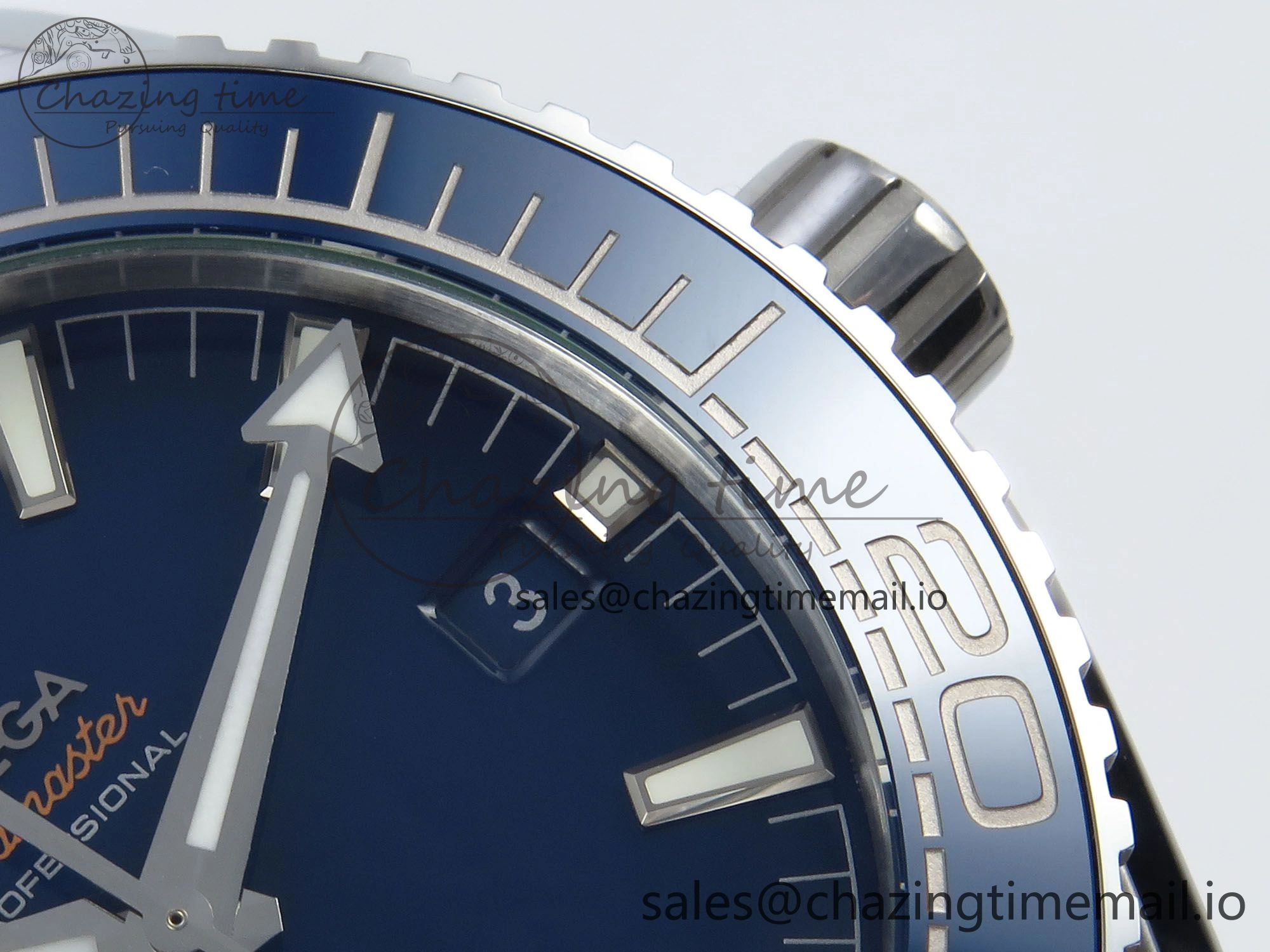 Seamaster Planet Ocean 600M 43.5mm SS SCF 1:1 Best Edition Blue Bezel Blue Dial on Blue Rubber Strap A8900 Super Clone