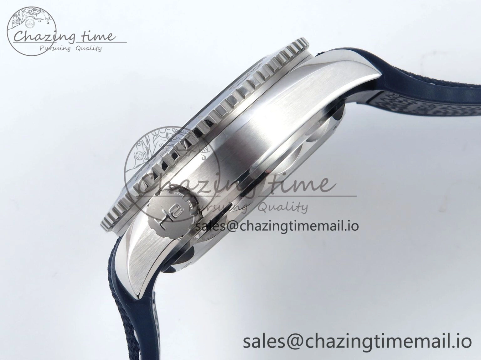 Seamaster Planet Ocean 600M 43.5mm SS SCF 1:1 Best Edition Blue Bezel Blue Dial on Blue Rubber Strap A8900 Super Clone