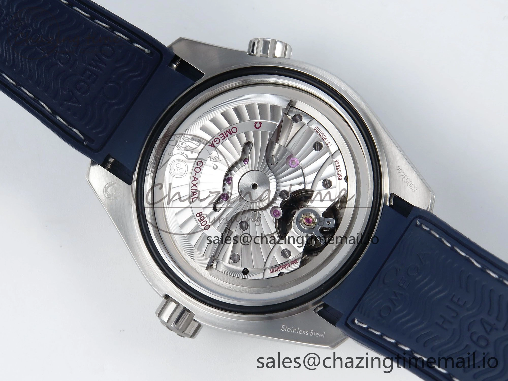 Seamaster Planet Ocean 600M 43.5mm SS SCF 1:1 Best Edition Blue Bezel Blue Dial on Blue Rubber Strap A8900 Super Clone