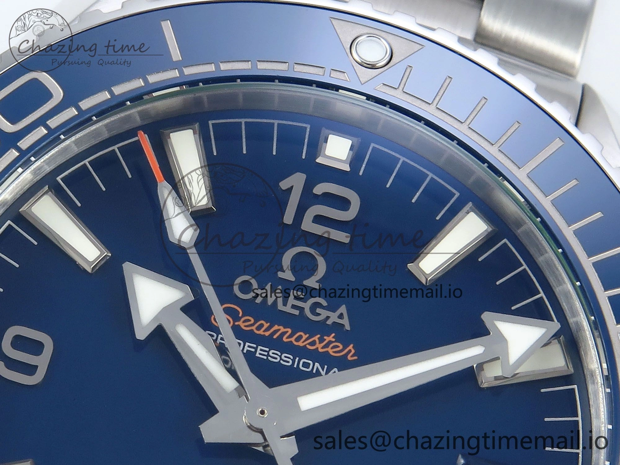 Seamaster Planet Ocean 600M 43.5mm SS SCF 1:1 Best Edition Blue Dial on SS Bracelet A8900 Super Clone