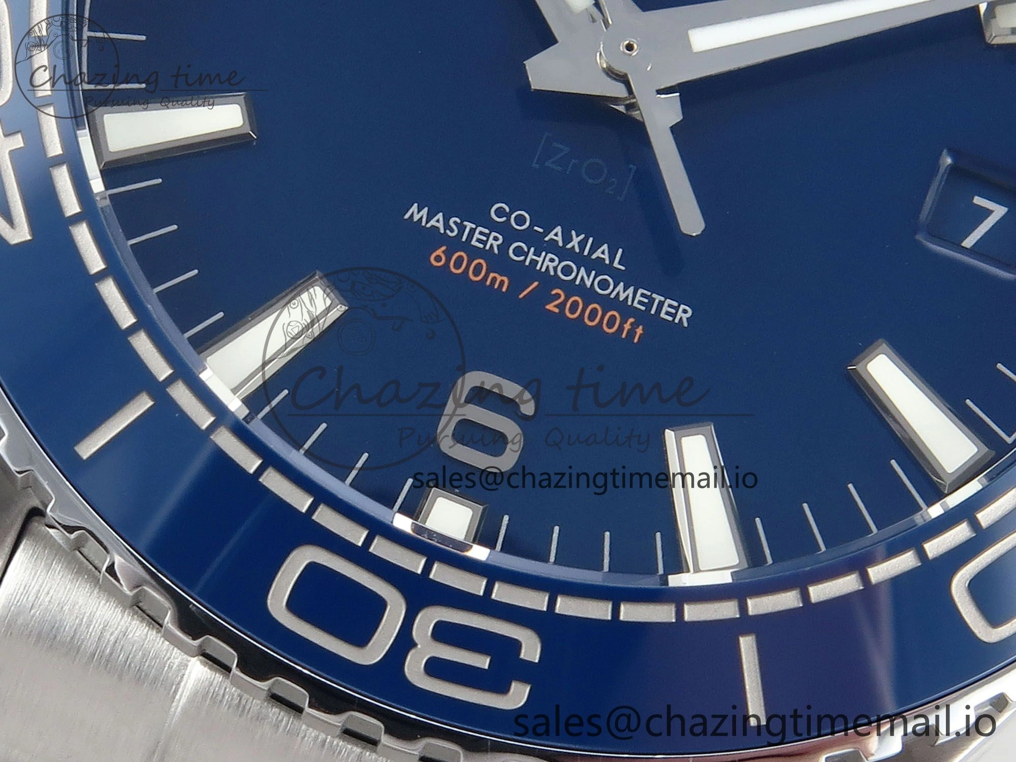 Seamaster Planet Ocean 600M 43.5mm SS SCF 1:1 Best Edition Blue Dial on SS Bracelet A8900 Super Clone