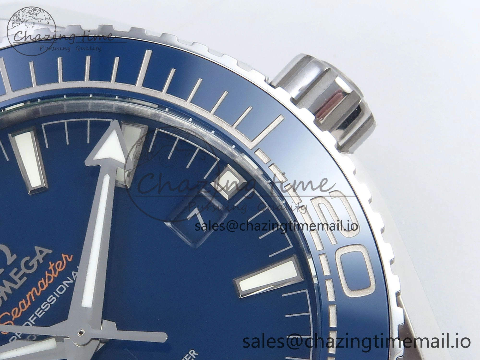 Seamaster Planet Ocean 600M 43.5mm SS SCF 1:1 Best Edition Blue Dial on SS Bracelet A8900 Super Clone