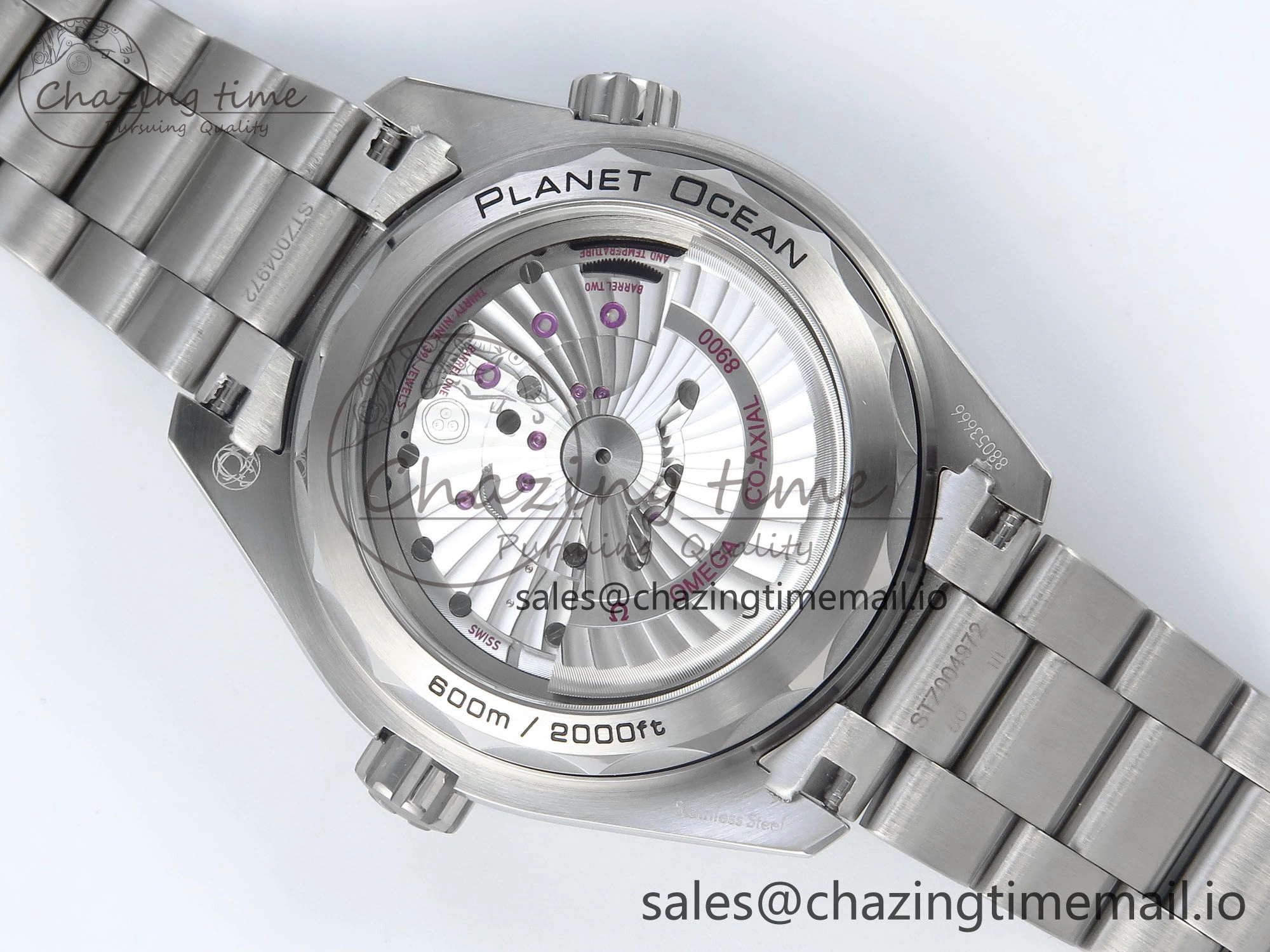 Seamaster Planet Ocean 600M 43.5mm SS SCF 1:1 Best Edition Blue Dial on SS Bracelet A8900 Super Clone