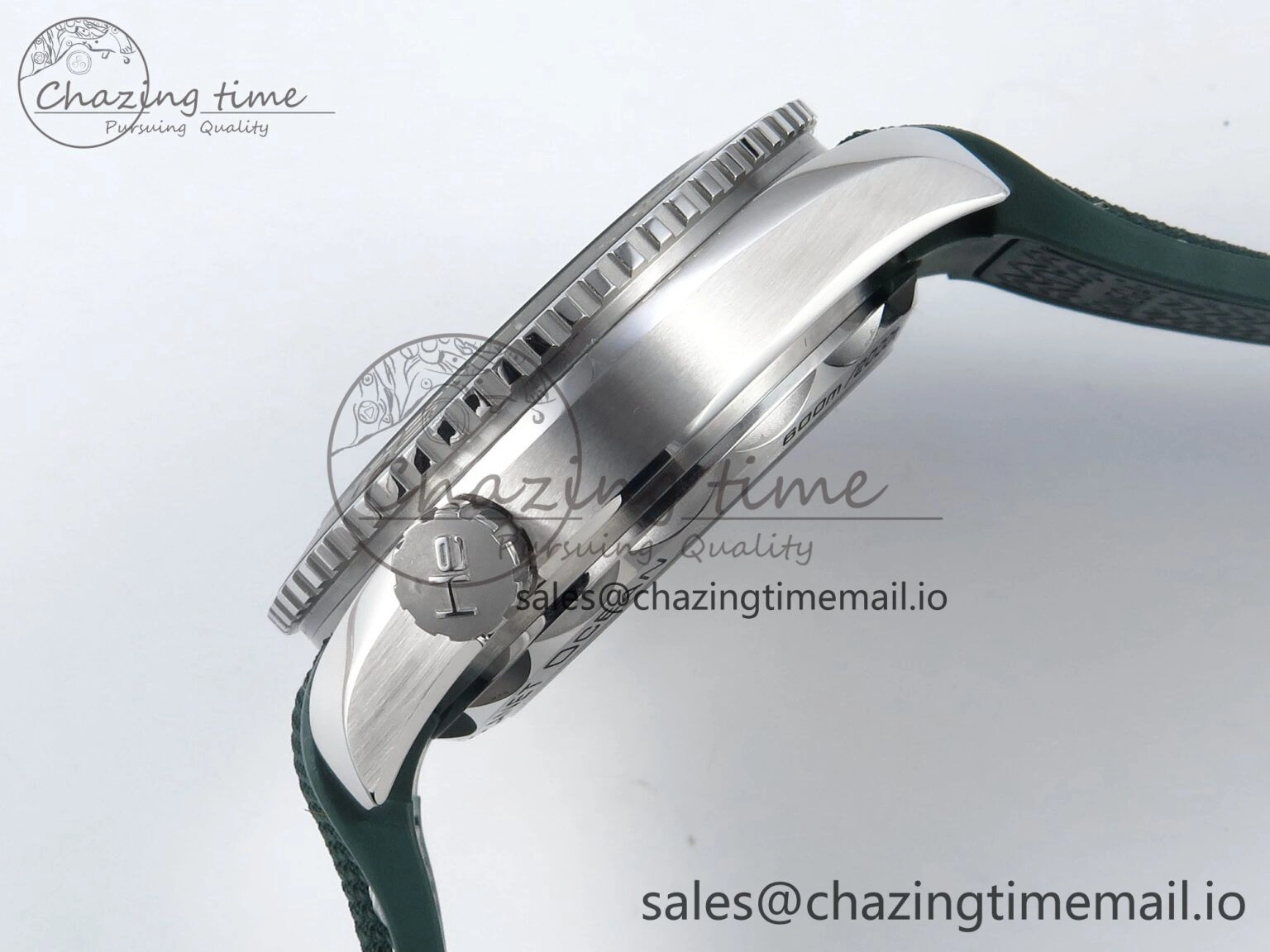 Seamaster Planet Ocean 600M 43.5mm SS SCF 1:1 Best Edition Green Bezel Gray Dial on Green Rubber Strap A8900 Super Clone