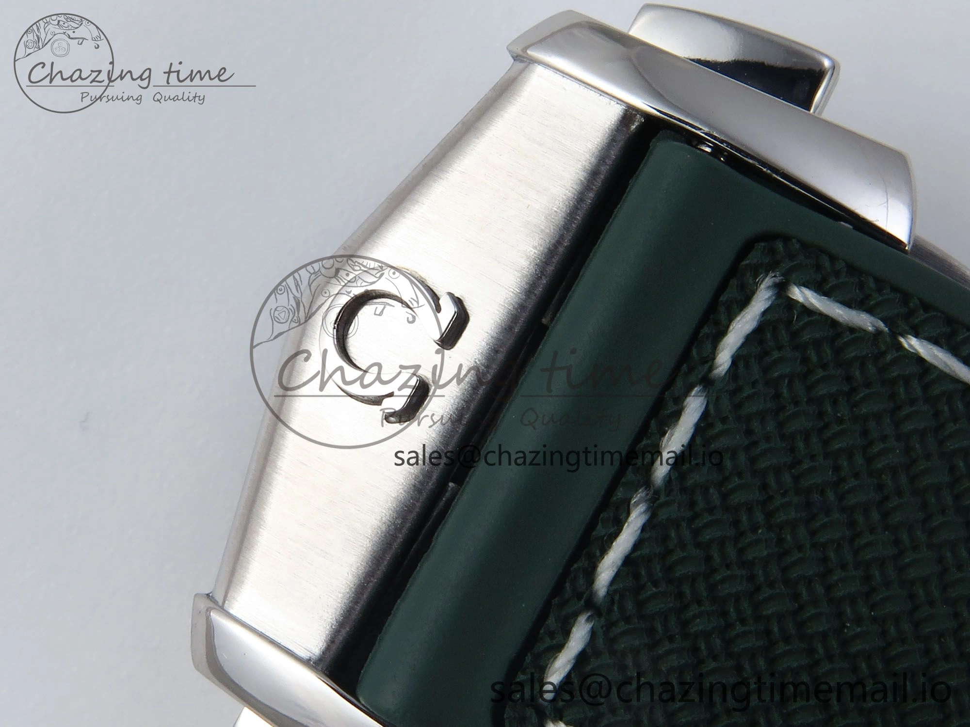Seamaster Planet Ocean 600M 43.5mm SS SCF 1:1 Best Edition Green Bezel Gray Dial on Green Rubber Strap A8900 Super Clone