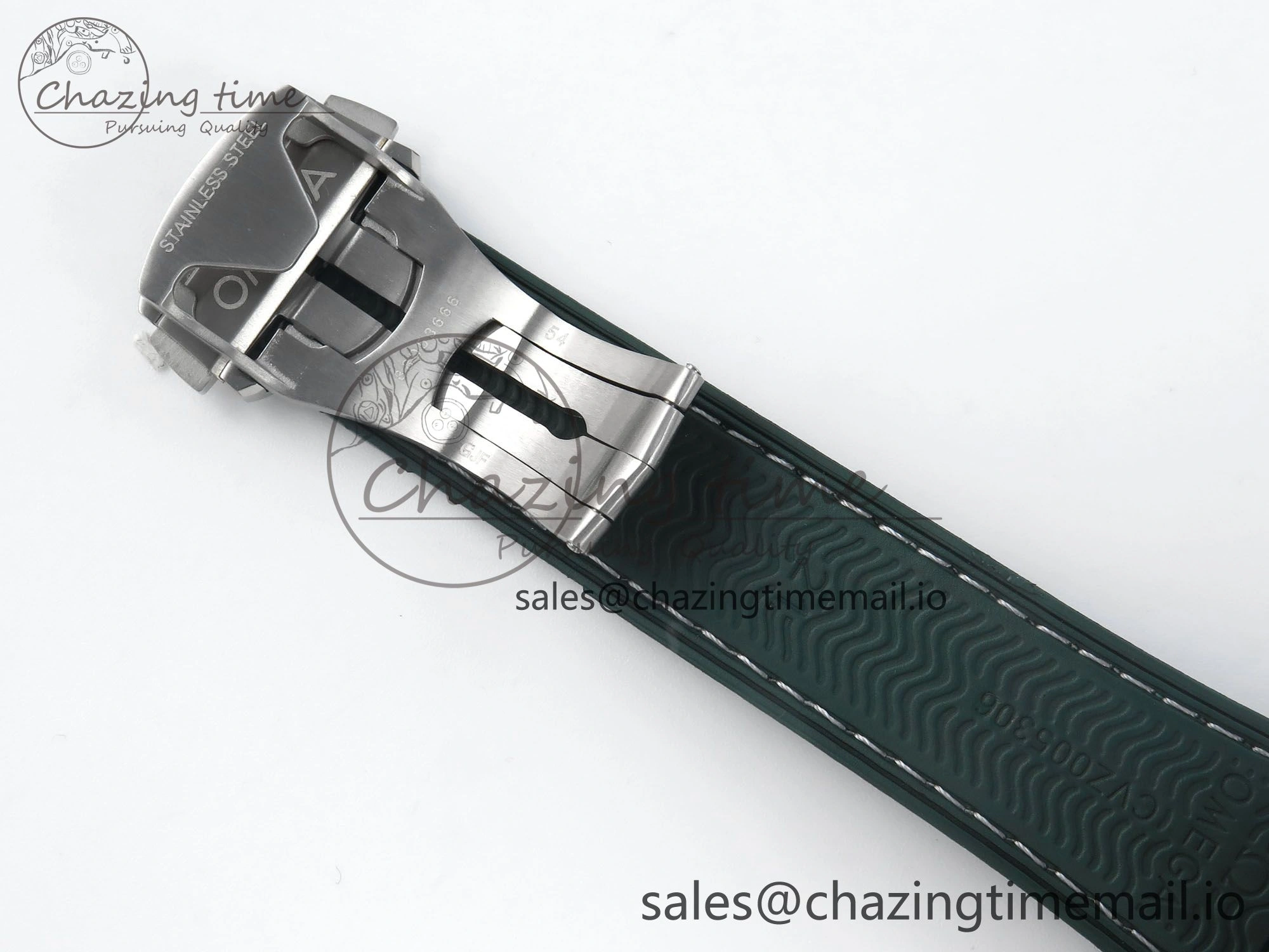 Seamaster Planet Ocean 600M 43.5mm SS SCF 1:1 Best Edition Green Bezel Gray Dial on Green Rubber Strap A8900 Super Clone