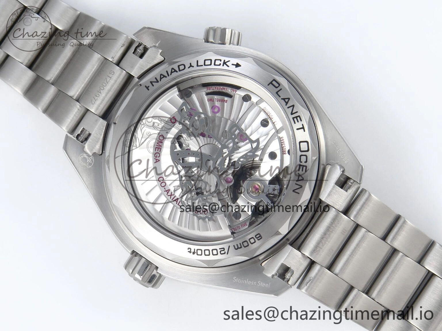 Seamaster Planet Ocean 600M 43.5mm SS SCF 1:1 Best Edition Green Bezel Gray Dial on SS Bracelet A8900 Super Clone