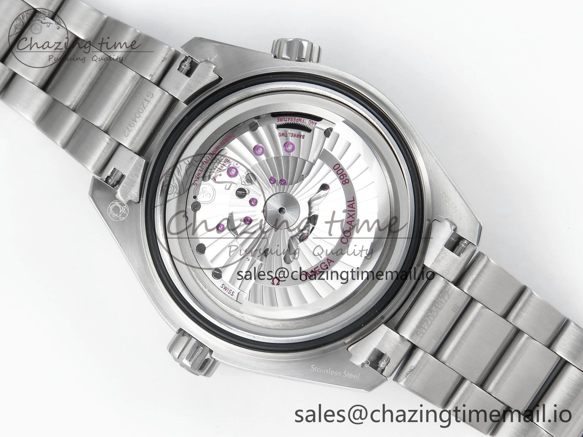 Seamaster Planet Ocean 600M 43.5mm SS SCF 1:1 Best Edition Green Bezel Gray Dial on SS Bracelet A8900 Super Clone