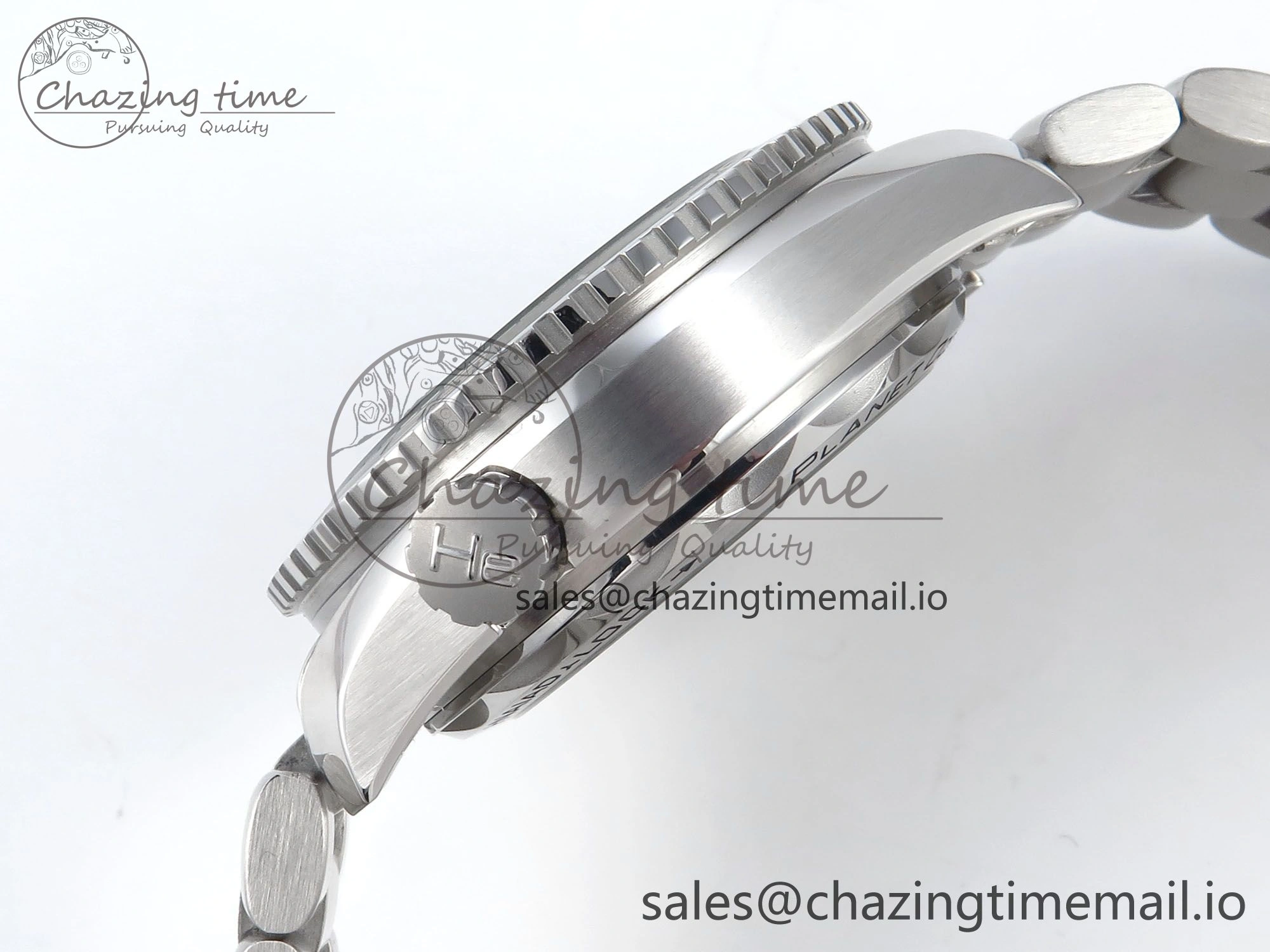 Seamaster Planet Ocean 600M 43.5mm SS SCF 1:1 Best Edition Green Bezel Gray Dial on SS Bracelet A8900 Super Clone