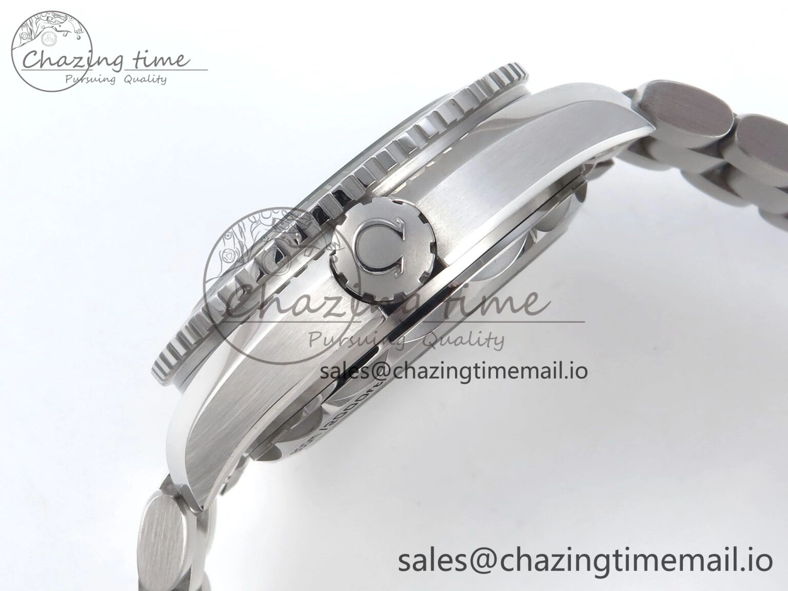 Seamaster Planet Ocean 600M 43.5mm SS SCF 1:1 Best Edition Green Bezel Gray Dial on SS Bracelet A8900 Super Clone