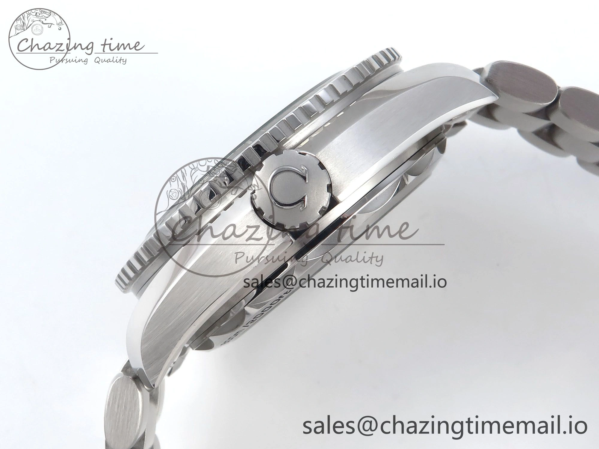 Seamaster Planet Ocean 600M 43.5mm SS SCF 1:1 Best Edition Green Bezel Gray Dial on SS Bracelet A8900 Super Clone