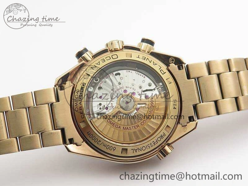 Seamaster Pro Chrono RG Best Edition Black Ceramic Black Dial On RG Bracelet A9300