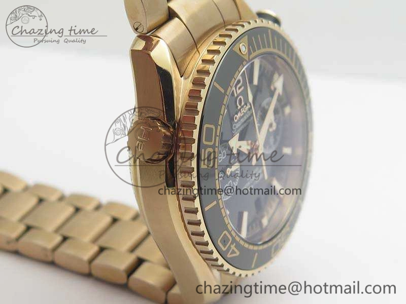 Seamaster Pro Chrono RG Best Edition Black Ceramic Black Dial On RG Bracelet A9300