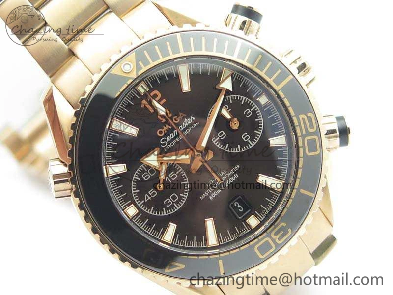 Seamaster Pro Chrono RG Best Edition Black Ceramic Black Dial On RG Bracelet A9300