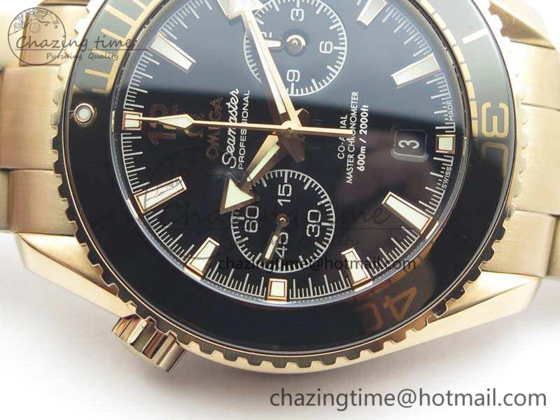 Seamaster Pro Chrono RG Best Edition Black Ceramic Black Dial On RG Bracelet A9300