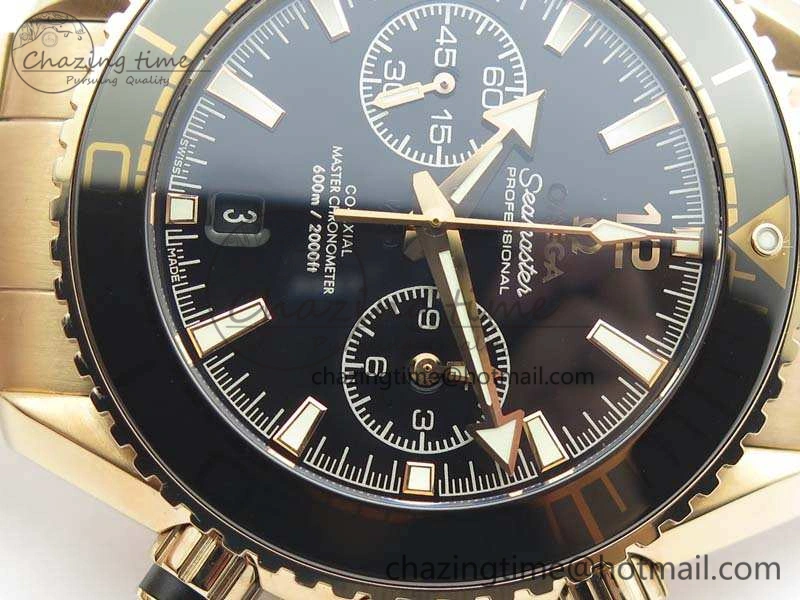 Seamaster Pro Chrono RG Best Edition Black Ceramic Black Dial On RG Bracelet A9300