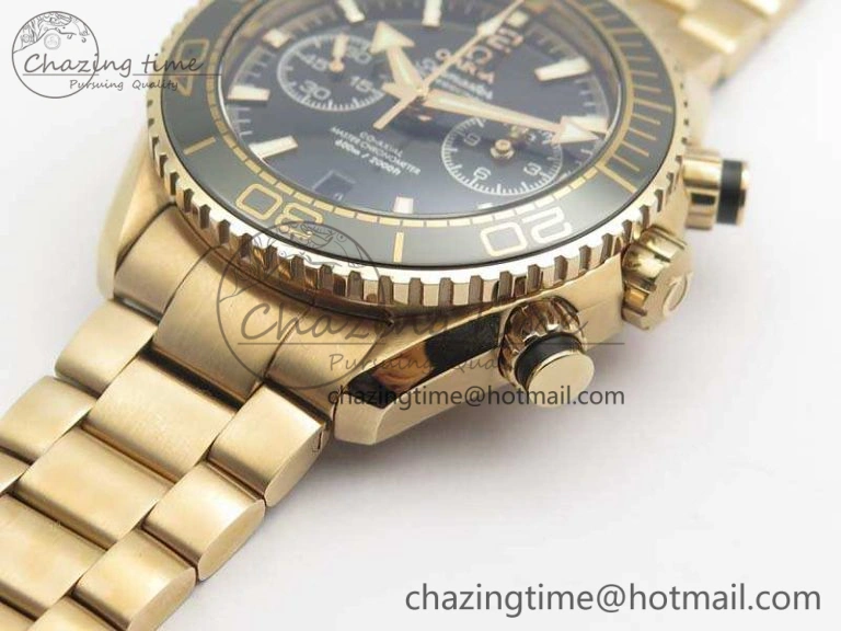 Seamaster Pro Chrono RG Best Edition Black Ceramic Black Dial On RG Bracelet A9300
