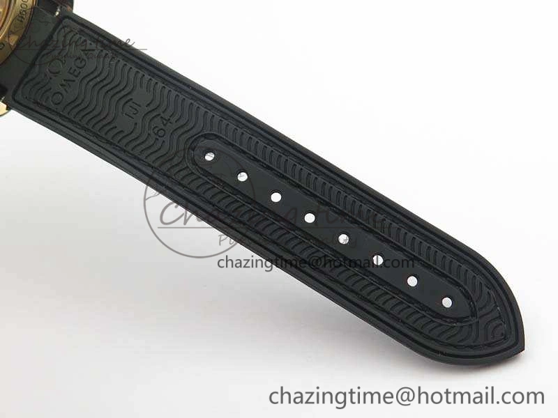 Seamaster Pro Chrono RG OM Best Edition Black Ceramic Black Dial On Gummy Strap A9300