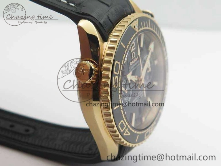 Seamaster Pro Chrono RG OM Best Edition Black Ceramic Black Dial On Gummy Strap A9300