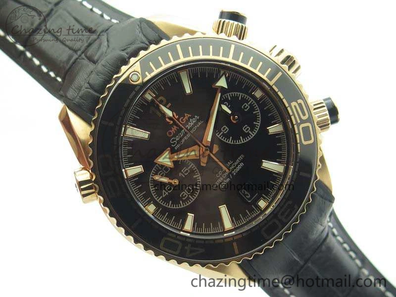 Seamaster Pro Chrono RG OM Best Edition Black Ceramic Black Dial On Gummy Strap A9300
