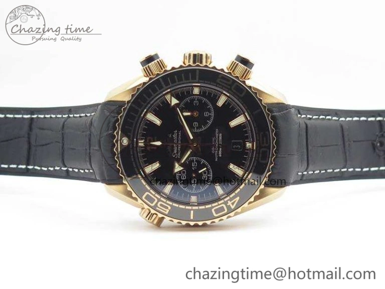 Seamaster Pro Chrono RG OM Best Edition Black Ceramic Black Dial On Gummy Strap A9300