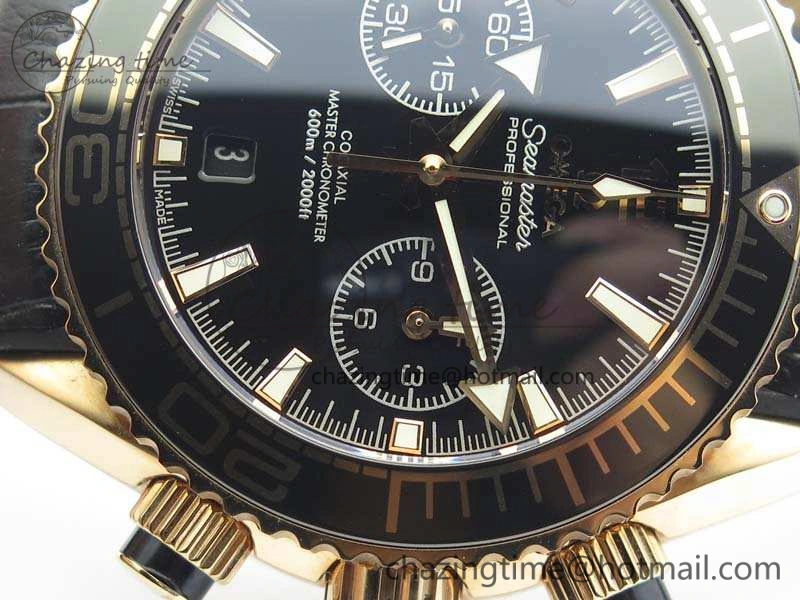 Seamaster Pro Chrono RG OM Best Edition Black Ceramic Black Dial On Gummy Strap A9300