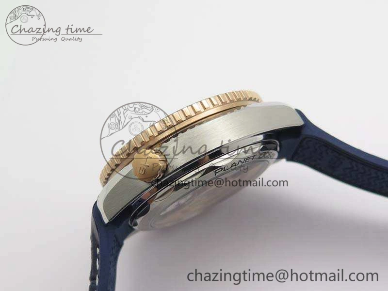 Seamaster Pro Chrono SS RG OM Best Edition Blue Ceramic Blue Dial On Gummy Strap A9300