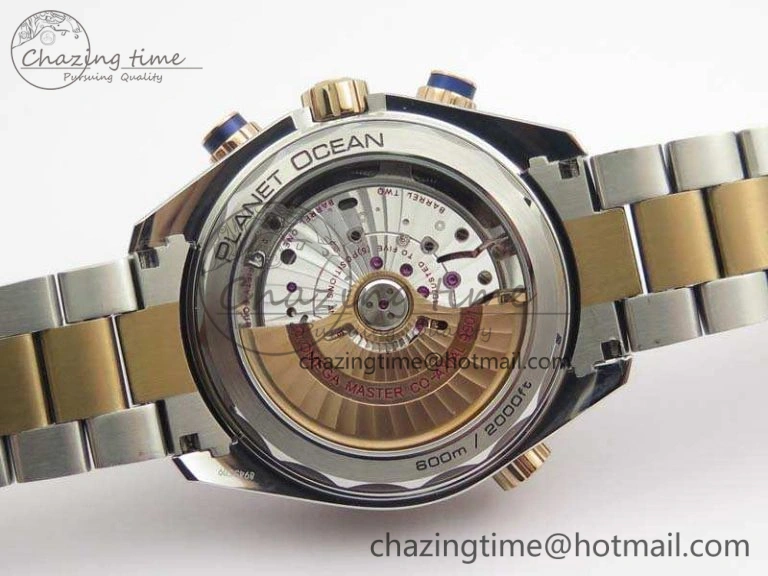 Seamaster Pro Chrono SS RG OM Best Edition Blue Ceramic Blue Dial On SS RG Bracelet A9300