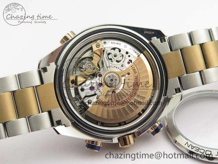 Seamaster Pro Chrono SS RG OM Best Edition Blue Ceramic Blue Dial On SS RG Bracelet A9300