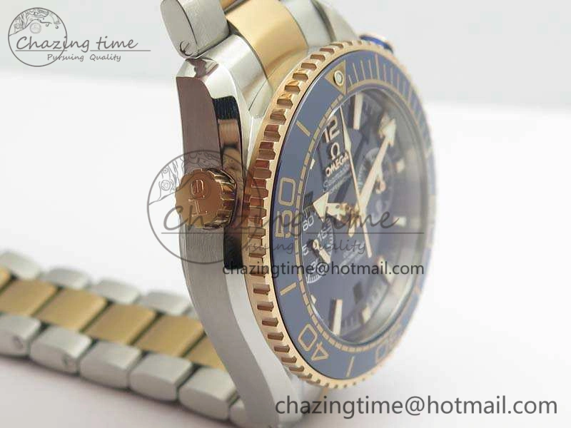 Seamaster Pro Chrono SS RG OM Best Edition Blue Ceramic Blue Dial On SS RG Bracelet A9300