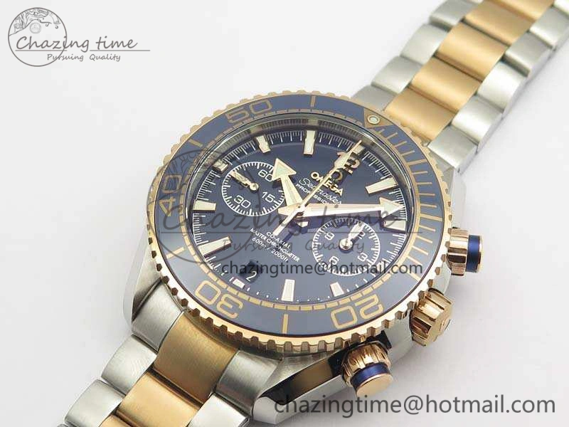 Seamaster Pro Chrono SS RG OM Best Edition Blue Ceramic Blue Dial On SS RG Bracelet A9300