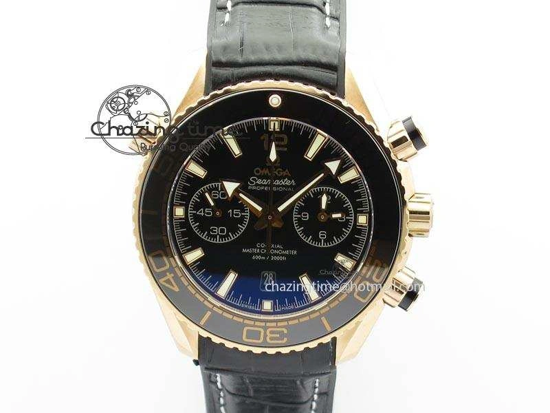 Seamaster Professional Chrono RG Black Ceramic Black Dial On Black Gummy Strap A9300