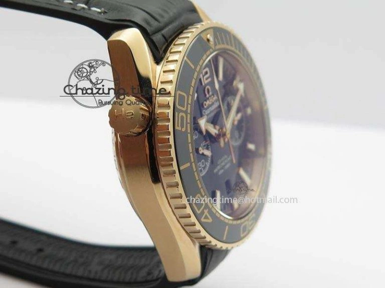 Seamaster Professional Chrono RG Black Ceramic Black Dial On Black Gummy Strap A9300