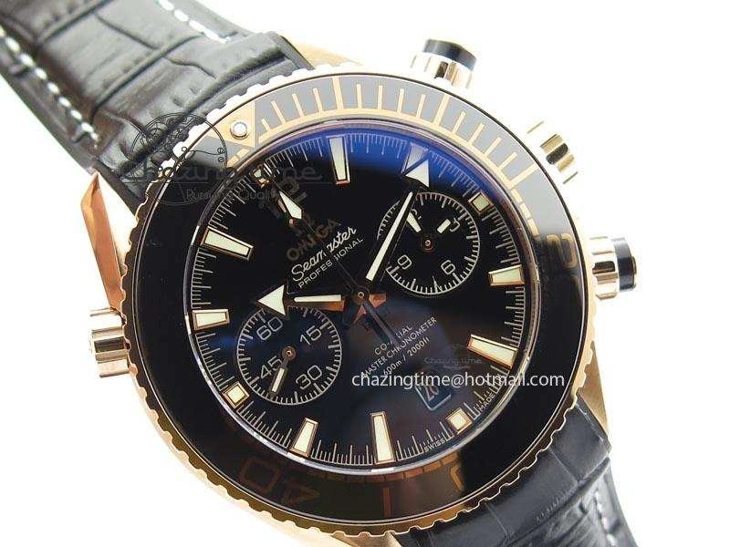 Seamaster Professional Chrono RG Black Ceramic Black Dial On Black Gummy Strap A9300