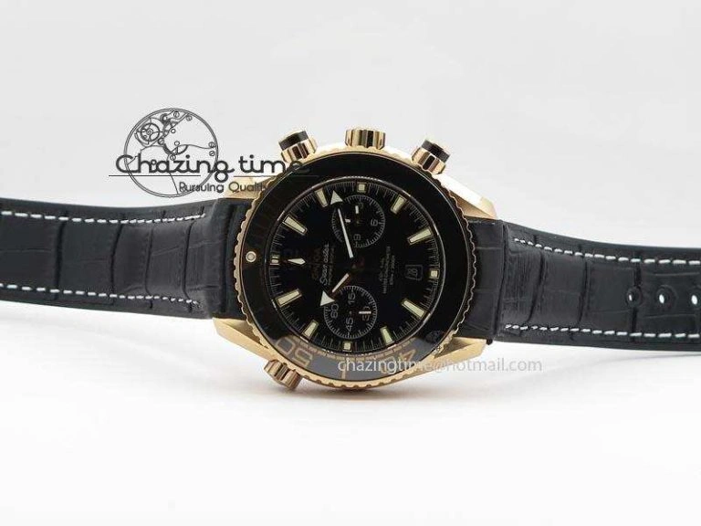 Seamaster Professional Chrono RG Black Ceramic Black Dial On Black Gummy Strap A9300