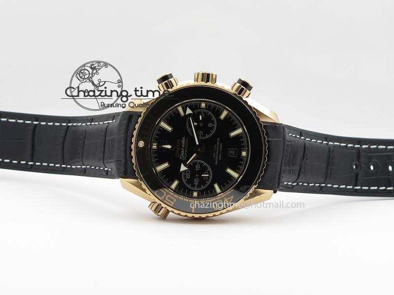 Seamaster Professional Chrono RG Black Ceramic Black Dial On Black Gummy Strap A9300