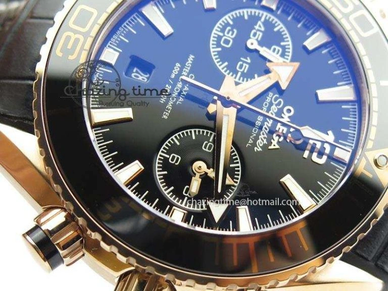 Seamaster Professional Chrono RG Black Ceramic Black Dial On Black Gummy Strap A9300