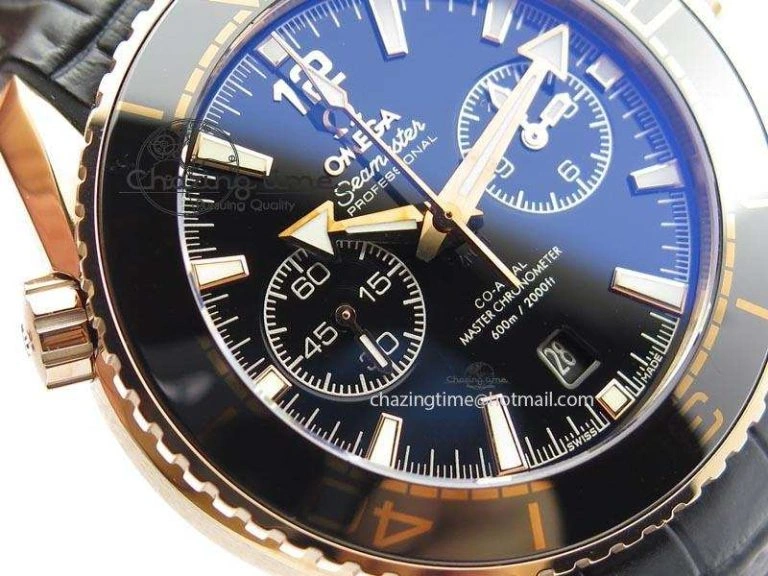 Seamaster Professional Chrono RG Black Ceramic Black Dial On Black Gummy Strap A9300