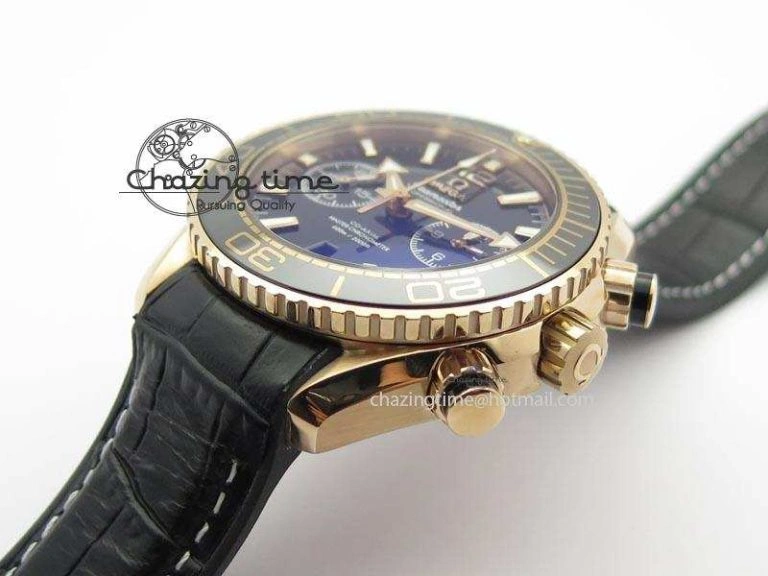 Seamaster Professional Chrono RG Black Ceramic Black Dial On Black Gummy Strap A9300