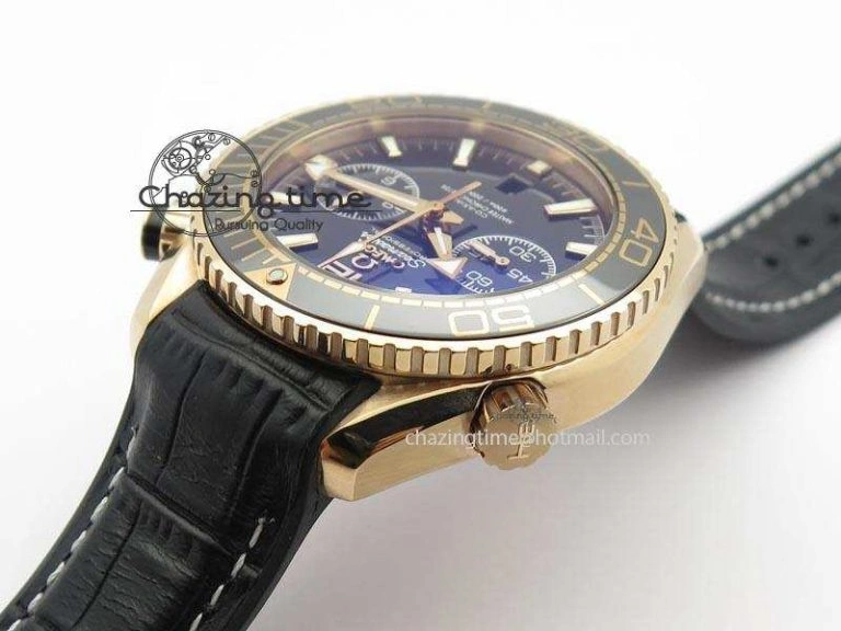 Seamaster Professional Chrono RG Black Ceramic Black Dial On Black Gummy Strap A9300