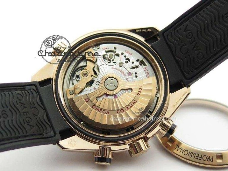 Seamaster Professional Chrono RG Black Ceramic Black Dial On Black Gummy Strap A9300