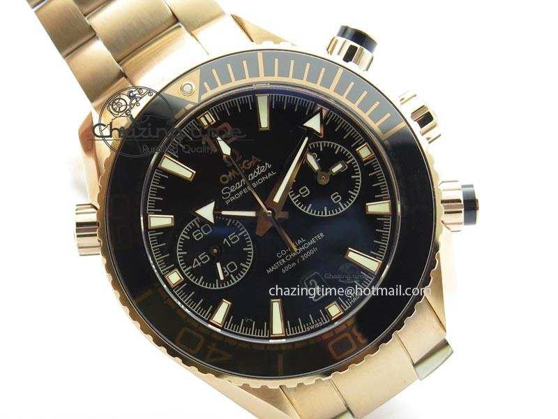 Seamaster Professional Chrono RG Black Ceramic Black Dial On RG Bracelet A9300