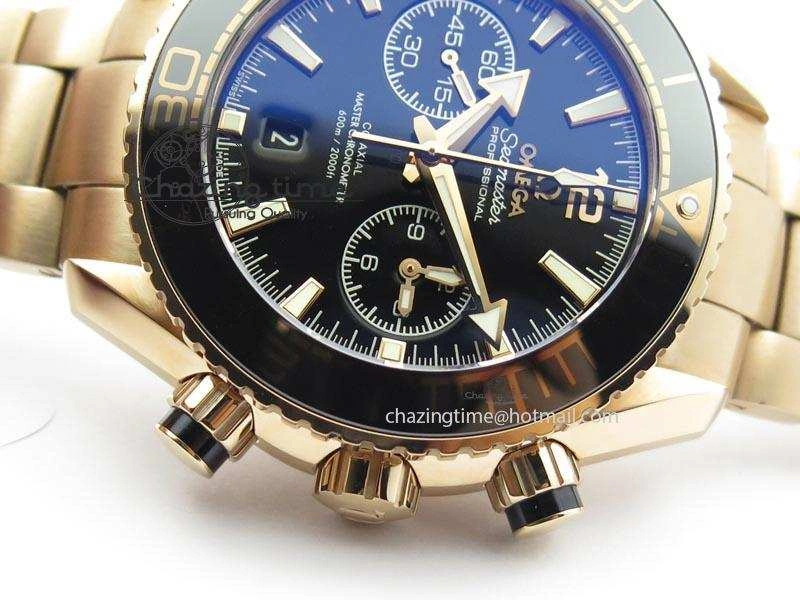 Seamaster Professional Chrono RG Black Ceramic Black Dial On RG Bracelet A9300