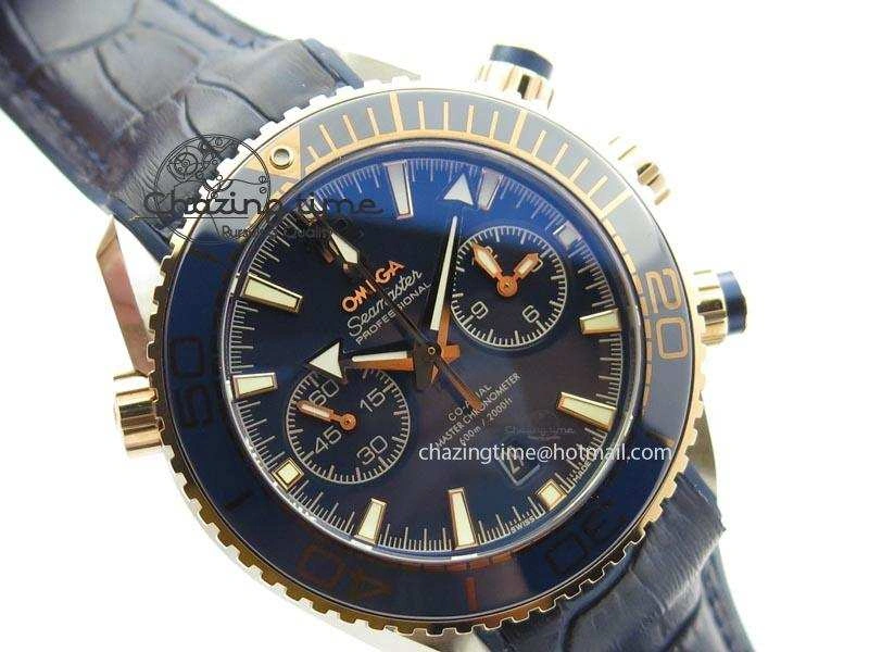 Seamaster Professional Chrono RG Blue Ceramic Blue Dial On Blue Gummy Strap A9300