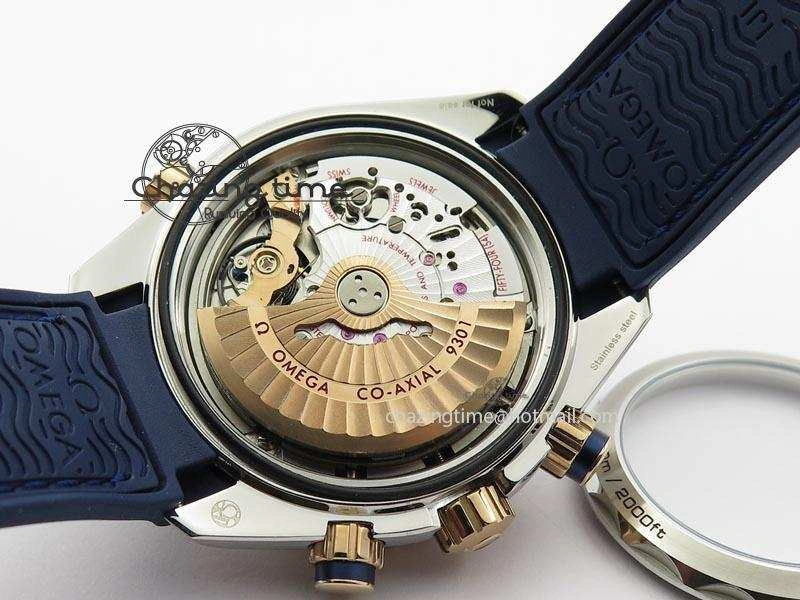 Seamaster Professional Chrono RG Blue Ceramic Blue Dial On Blue Gummy Strap A9300